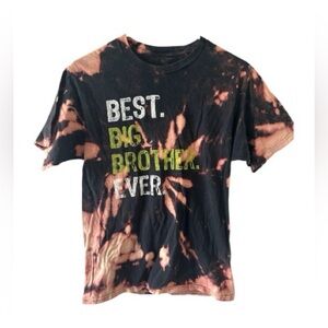 Custom Bleach Dyed “Best Big Brother Ever” Graphic Tee Unisex
